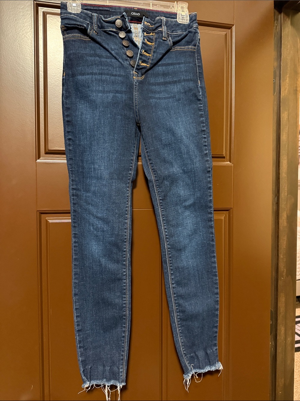 Cello dark wash skinny jeans